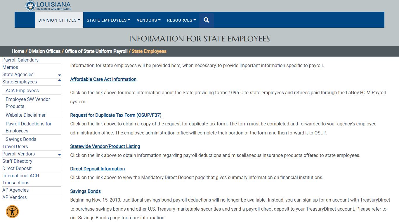 State Employees - Louisiana Division of Administration